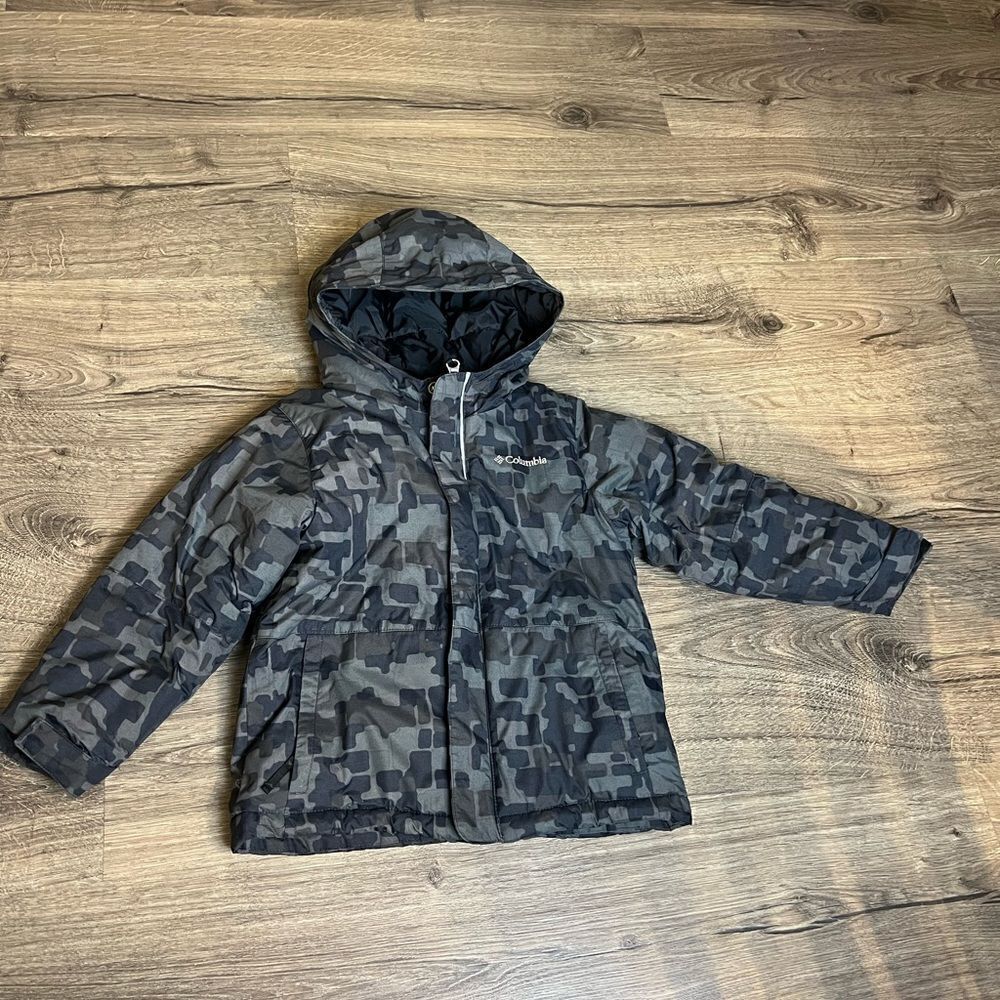 COLUMBIA Boys Hooded Coat Camo Full Zip Camo  Snow 4 T Outerwear Wintewear